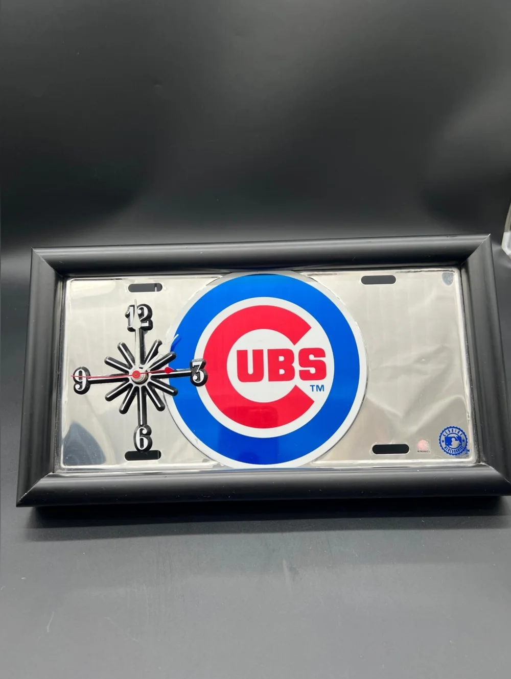 Vintage Chicago Cubs MLB License Plate Wall Clock